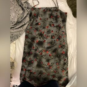 Marc Jacobs Gray and Red Floral Fabric